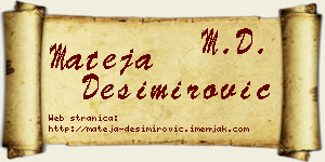 Mateja Desimirović vizit kartica